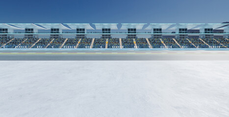 3D Large crowd watching a race at the stadium on a sunny day © jamesteohart