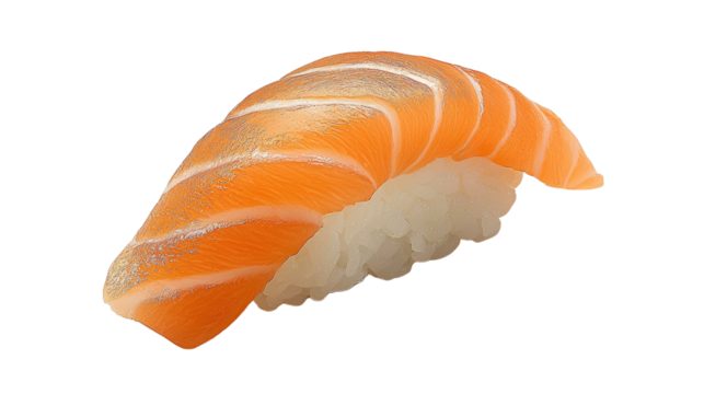 Fresh Salmon Sushi with Perfect Rice and Delicate Orange Presentation for Culinary Delights