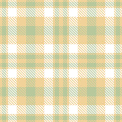 Muted Pale Peach Seamless Tartan with Metallic Greenish Grey accents Textile Design