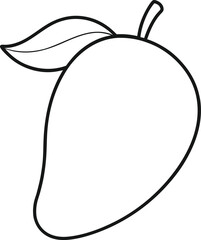 African mango outline icon on white background.