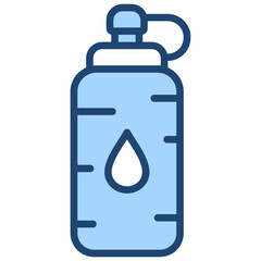 Water Bottle Icon Lineal Blue Style