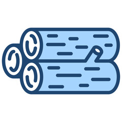 Firewood Icon Lineal Blue Style