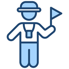 Travel Guide Icon Lineal Blue Style