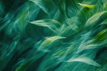 Naklejka premium 緑の葉が風に揺れる様子が美しい自然の一瞬を捉えた