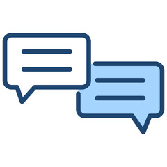 Chat Bubble Icon Lineal Blue Style