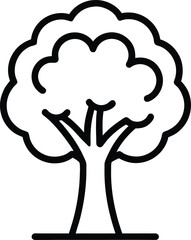 Amazon tree grape outline icon on white background.