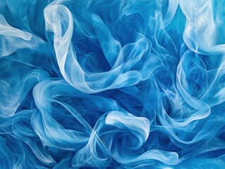 Obraz premium Serene blue and white ethereal waves forming captivating visual symphony