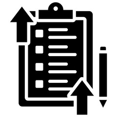 Fototapeta premium Growth Plan Icon Black Style