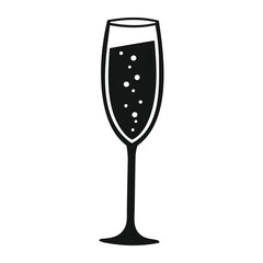 Champagne Glass Icon Vector Illustration