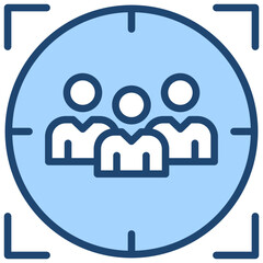 Audience Targeting Icon Lineal Blue Style