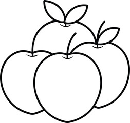Ambrosia apples outline icon on white background.