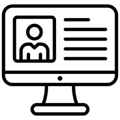 Digital Identity Icon Lineal Syle