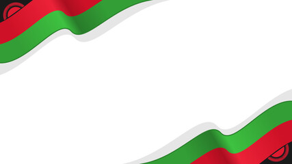 wavy malawi flag frame background with copy space for text. for national day
