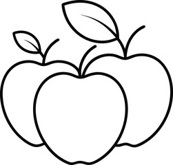 Ambrosia apples outline icon on white background.