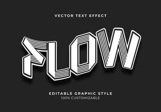 White Bold Striped Futuristic Sharp 3D Text Effect