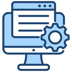 Digital Platform Icon Lineal Blue Style