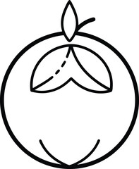 Amla outline icon on white background.