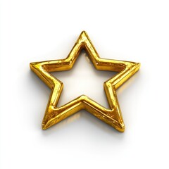 Golden star, 3D rendering