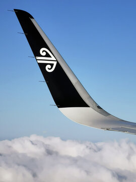 Air New Zealand Wingtip &ndash; In Flight Above the Clouds