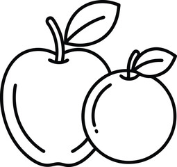Apple guava outline icon on white background.