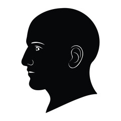 Man Head Profile Silhouette Vector Illustration