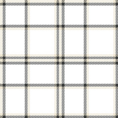 Bright Light Grey and Warm Dark Grey Seamless Tartan Textile Design