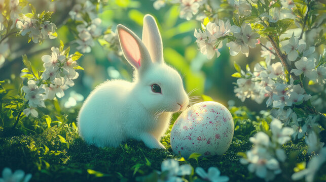 Happy spring celebration first day of spring wiccan ostara flowering hare scene