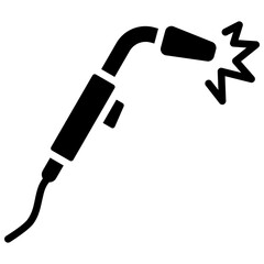 Welding Torch Icon Black Style