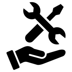 Maintenance Tools Icon Black Style