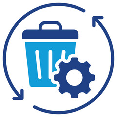 Waste Management Icon Dual Tone Color Style