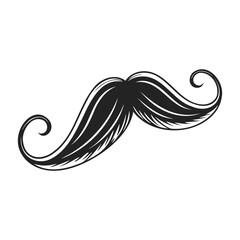 Detailed Moustache Vector Illustration, Vintage Style