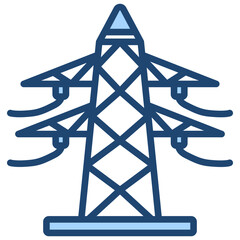 Power Plant Icon Lineal Blue Style