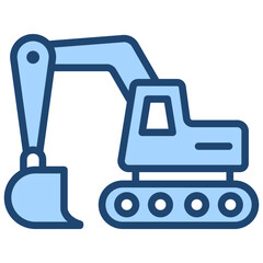 Heavy Machinery Icon Lineal Blue Style