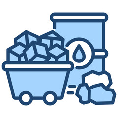 Raw Materials Icon Lineal Blue Style