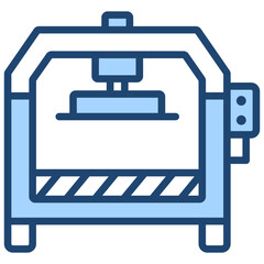Hydraulic Press Icon Lineal Blue Style