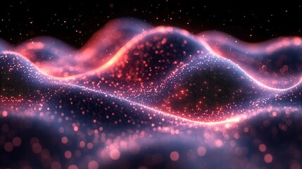 Stunning Abstract Waves of Light with Sparkling Particles and Depth