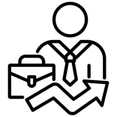 Professional Growth Icon Lineal Syle