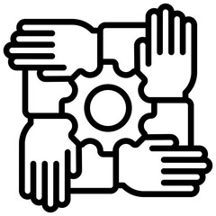 Team Building Icon Lineal Syle