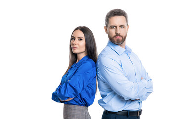 business leader isolated on white. two colleagues in office. businesspeople with coworker. business leadership and success. leader representing leadership. successful businesspeople