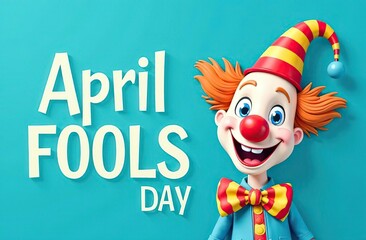Fototapeta premium april fools day vector banner with clown hat