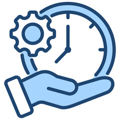 Time Management Icon Lineal Blue Style