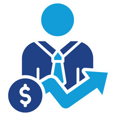 Wage Increase Icon Dual Tone Color Style
