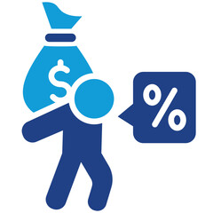 Debt Burden Icon Dual Tone Color Style