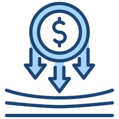 Inflation Pressure Icon Lineal Blue Style