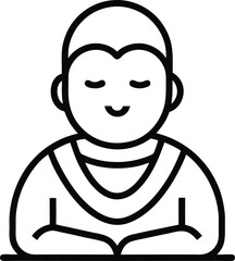 Obraz premium Arhat single outline icon on white background.