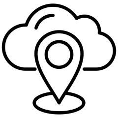 Cloud Tracking Icon Lineal Syle