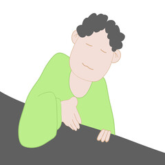 Thoughtful Person in Green Sweater