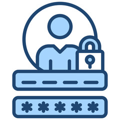 Customer Log Icon Lineal Blue Style