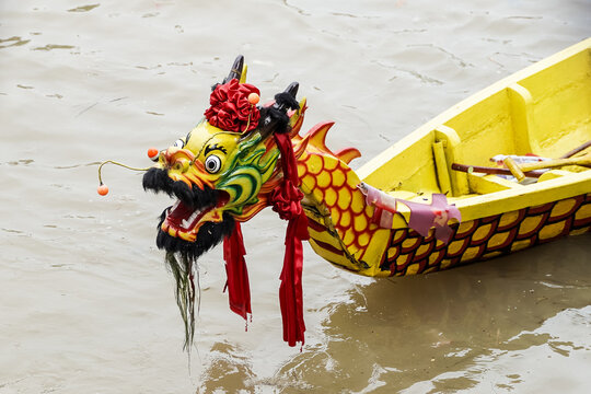 the head of the dragon boat on the Cisadane River, Tangerang.