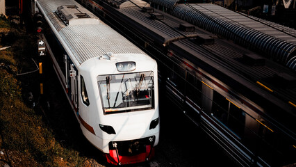 Trains are one of the means of transportation in Jakarta.